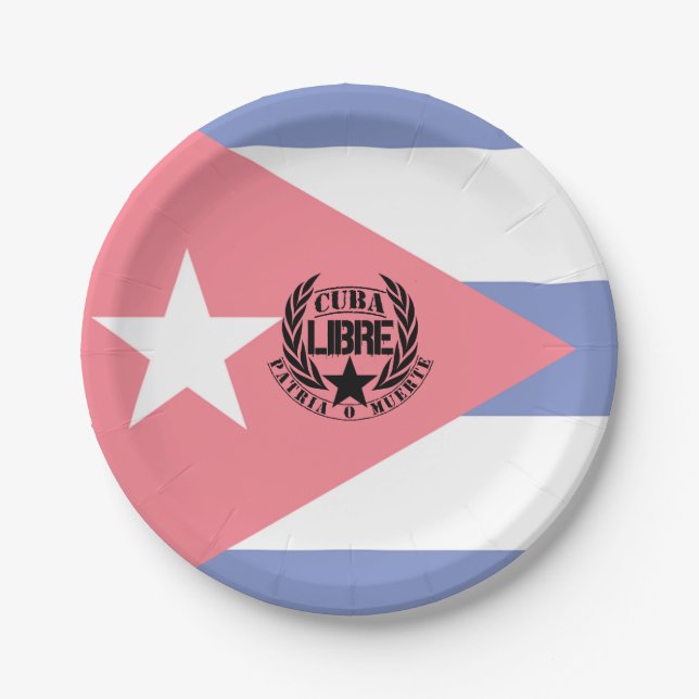 Cuba Libre Motto Laurels Pappteller (Vorderseite)