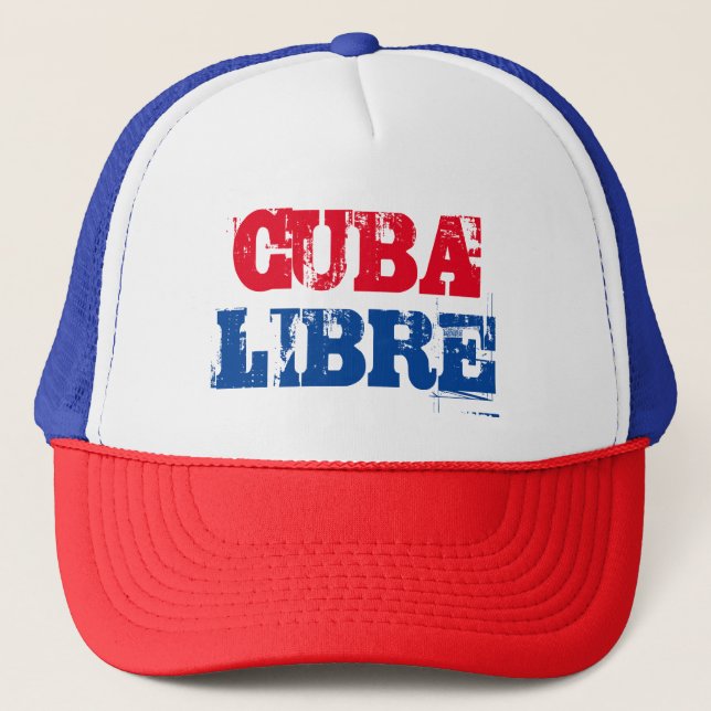 Cuba Libre SOS Kuba Rot Blau Truckerkappe (Vorderseite)