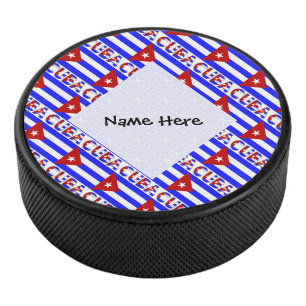 Cuba Light Kubanische Flagge Kacheln Personalisier Eishockey Puck