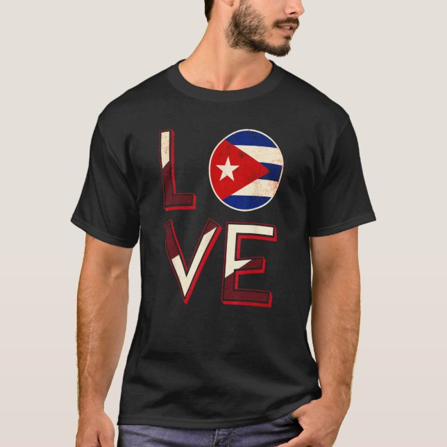 Cuba Love Cuban Flag Havana T-Shirt (Vorderseite)