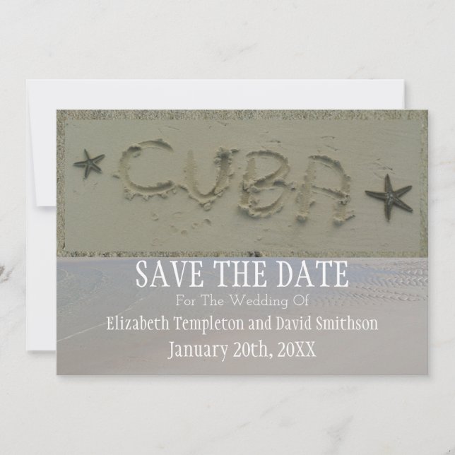 Cuba Save the Date Destination Beach Wedding (Devant)