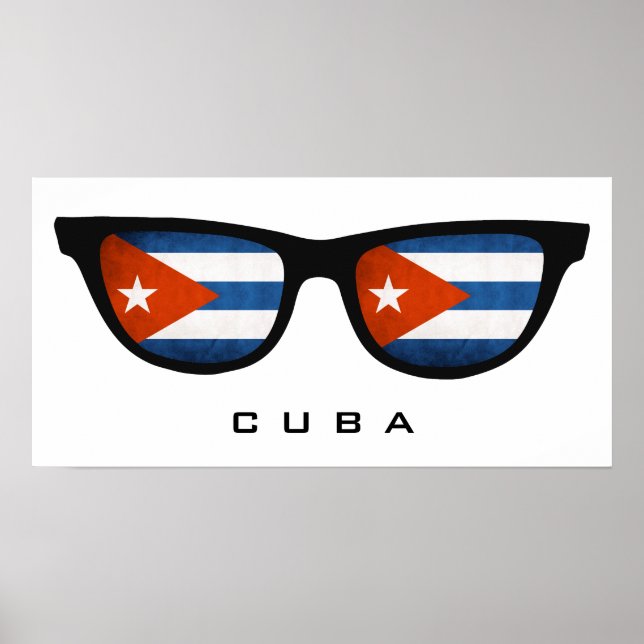 Cuba Shades, benutzerdefinierte Text- und Farbpost Poster (Vorne)