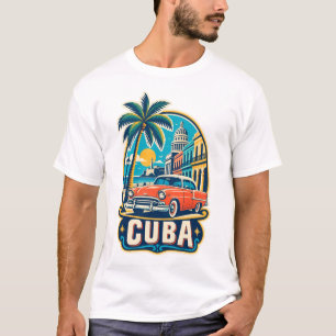 Cuba T-Shirt Île Milieu du Siècle