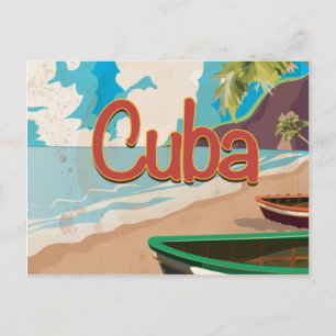 Cuba Vintage Travel Poster Postkarte