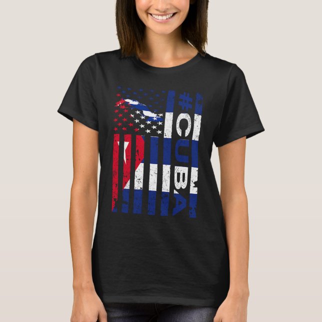 Cuban American Flag  Cuba USA Pride T-Shirt (Vorderseite)