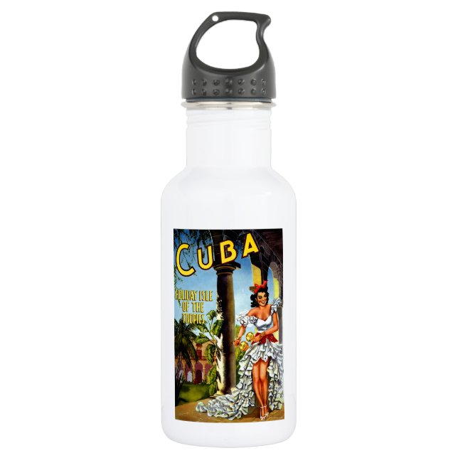Cuban Dancer Vintage Travel Edelstahlflasche (Vorderseite)