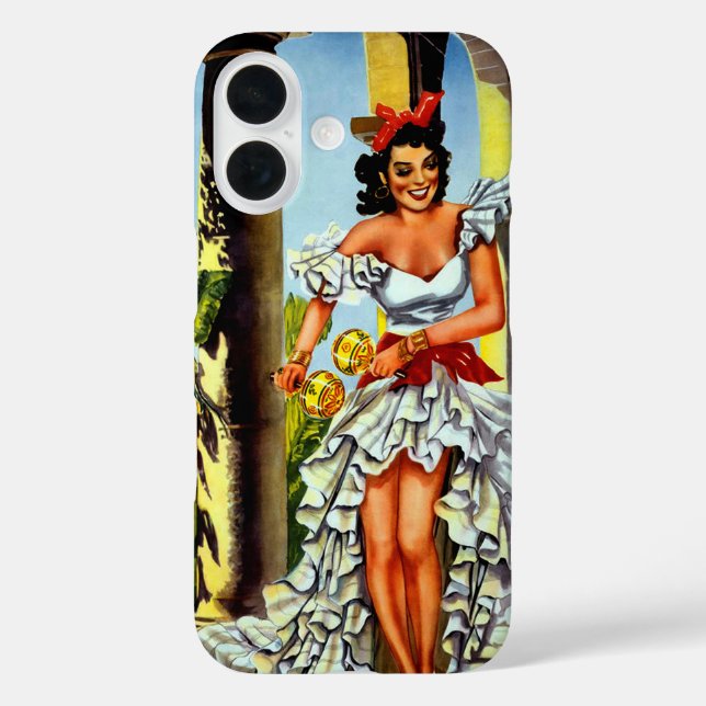Cuban Dancer Vintage Travel iPhone 16 Hülle (Rückseite)