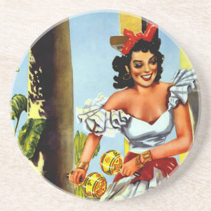 Cuban Dancer Vintage Travel Untersetzer