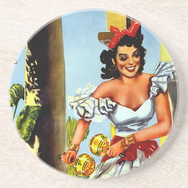 Cuban Dancer Vintage Travel Untersetzer (Vorne)