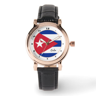 Cuban Flag & Cuba trendige Mode /Design Watch Armbanduhr