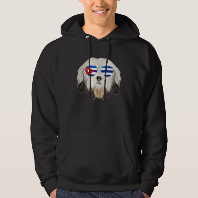 Cuban Flag Lowchen Dog Cuba Pocket Hoodie (Vorderseite)