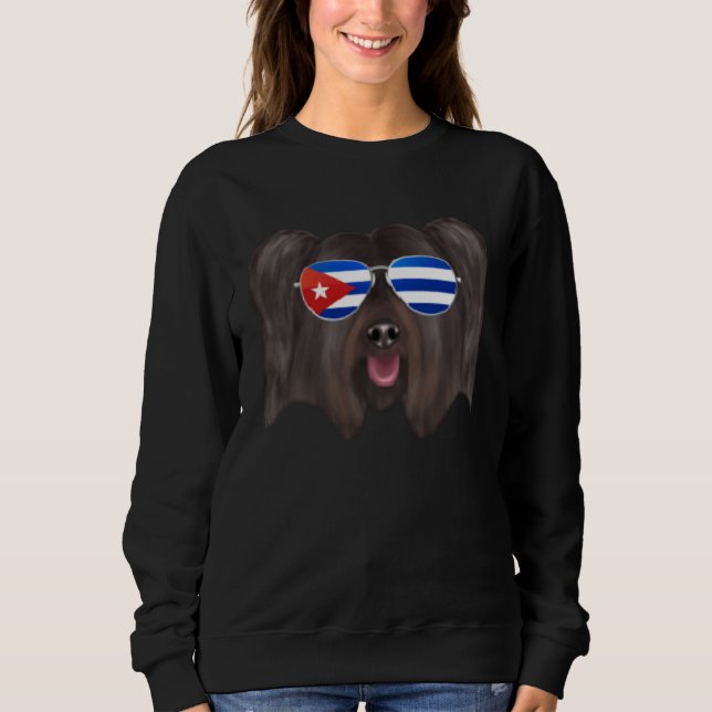 Cuban Flag Skye Terrier Dog Cuba Pocket Sweatshirt (Vorderseite)