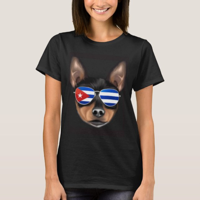 Cuban Flag Toy Fox Terrier Dog Cuba Pocket T-Shirt (Vorderseite)