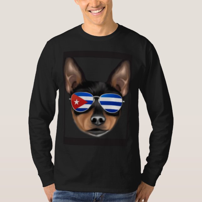 Cuban Flag Toy Fox Terrier Dog Cuba Pocket T-Shirt (Vorderseite)