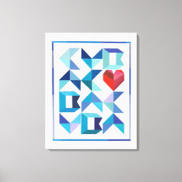 Cuban Heart Stretched Canvas Print Leinwanddruck