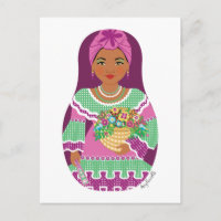 Cuban Violet Matryoshka Postcard