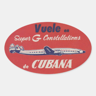 Cubana Constellation Retro Gepäckaufkleber Ovaler Aufkleber