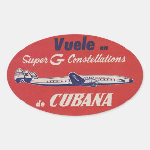 Cubana Konstellations-Retro Gepäck-Aufkleber Ovaler Aufkleber