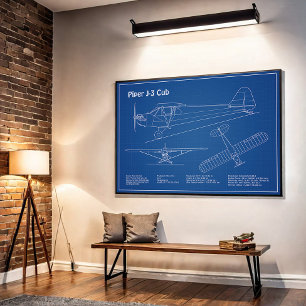 Cube Airplane - Airplane Blueprint Plans AD Poster