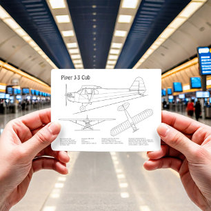 Cube Airplane - Airplane Blueprint Plans BD Postkarte