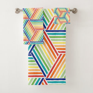 Cube Arc-en-ciel coloré moderne Salle de bain Moti