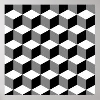 Cube Pattern Schwarz-weiß & grau