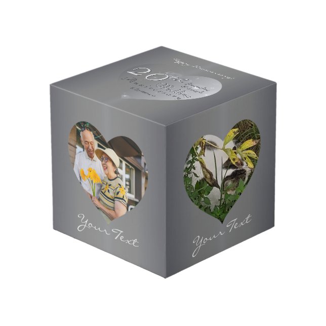 Cube Photo 20e images cardiaques en platine 4 photos (Angle devant)