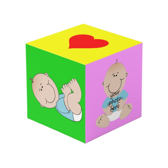 Cube Photo ajouter les photos de votre bébé (Angle devant)