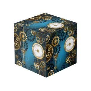 Cube Photo Arrière - plan turquoise à vapeur avec engrenages