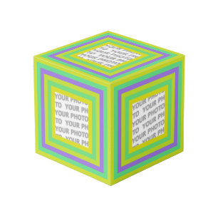 Cube Photo Bandes dans le cadre Carré 7 + votre photo
