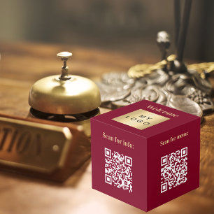 Cube Photo Bienvenue logo de l'entreprise QR codes table d'in