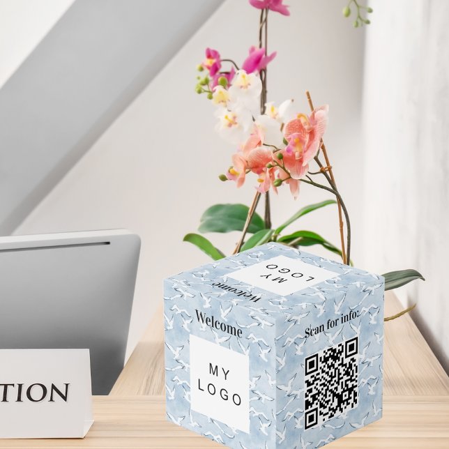 Cube Photo Bienvenue logo de l'entreprise QR menu de code de  (Créateur téléchargé)