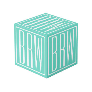 Cube Photo Bold Modern | White on aqua