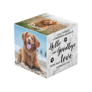 Cube Photo Bonjour Adieu Chien Keepsaké Animal de compagnie 