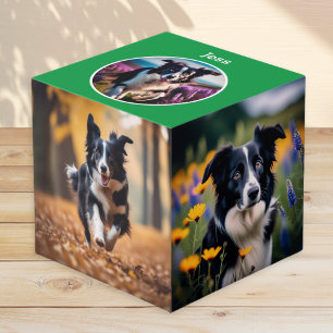 Cube Photo Cadeau personnalisé pour chien photo multiple vert