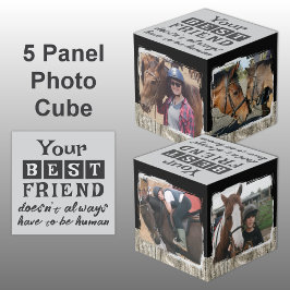 Cube Photo Cheval meilleur ami 4 photo rustique gris noir
