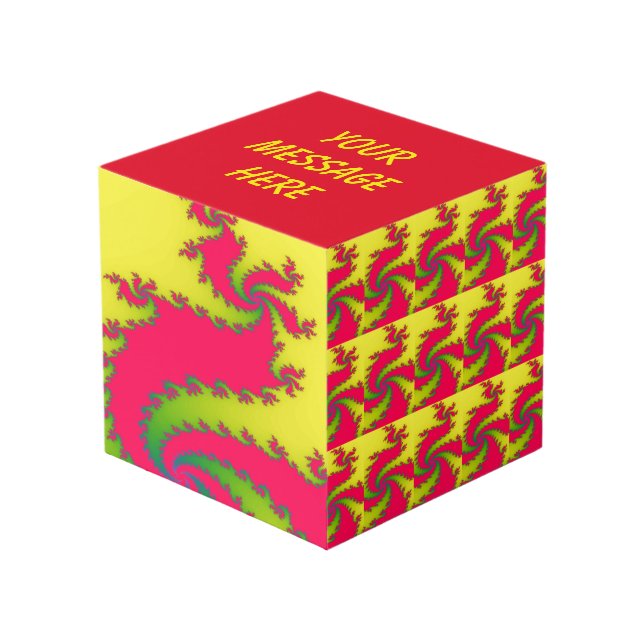 Cube photo chinoise du Nouvel An Dragon Fractal Cu (Angle devant)