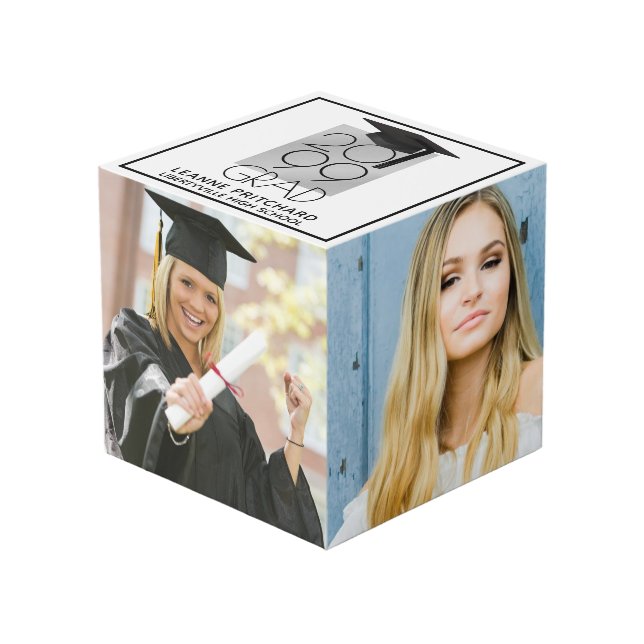 Cube Photo Classe de finissants modernes de photo Black Silve (Angle devant)