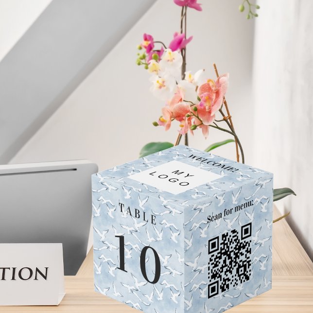 Cube Photo Code QR de numéro de table menu enseigne de commer (Créateur téléchargé)