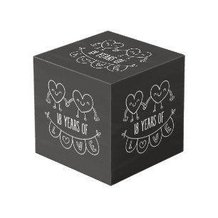 Cube Photo Coeurs de calèche-cadeaux du 18e anniversaire
