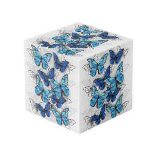 Cube Photo Composition des papillons blancs et bleus