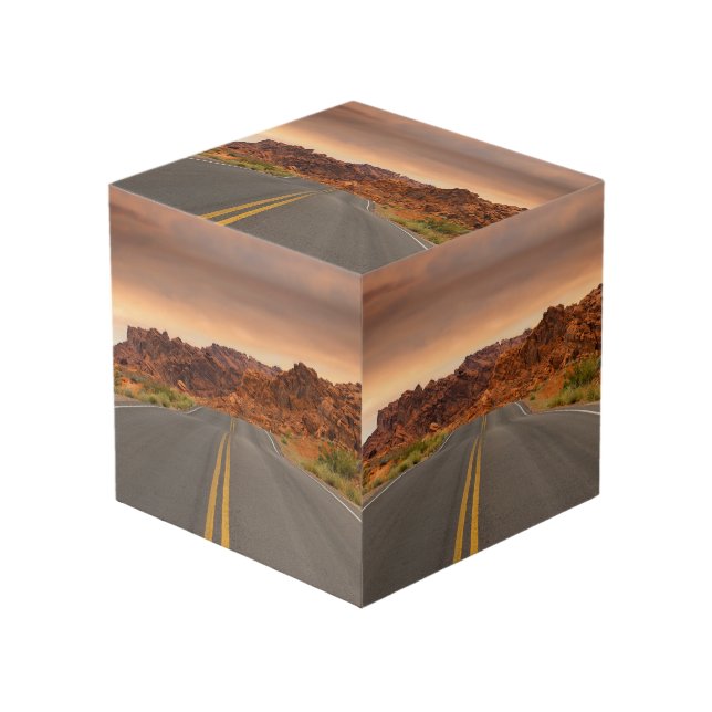 Cube Photo Coucher du soleil de voyage par la route (Angle devant)