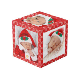 Cube Photo Custom Photos Santa Baby Red With Snowflakes SQ