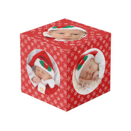 Cube Photo Custom Round Photos Santa Baby Red With Snowflakes