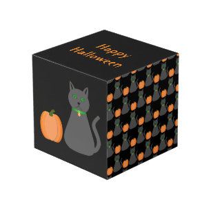 Cube Photo Cute Halloween Chat et Citrouille Personnalisé