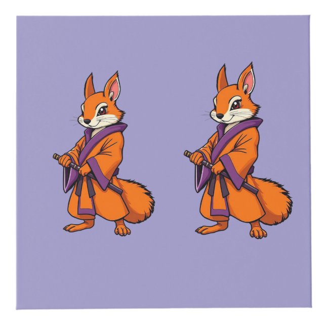 Cube Photo Cute Japanese Samurai Squirrel (Haut)