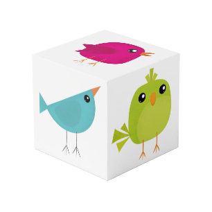 Cube Photo Dessin animé d'oiseau vert