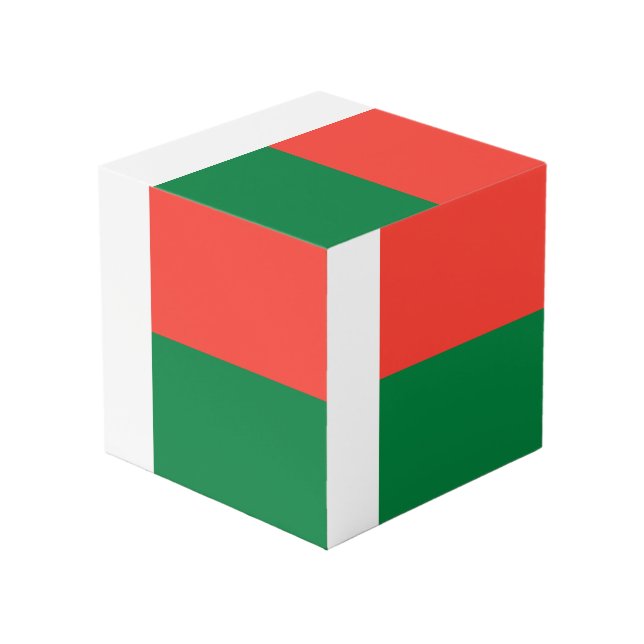 Cube Photo Drapeau de Madagascar (Angle devant)