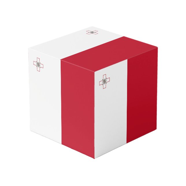 Cube Photo Drapeau de Malte (Angle devant)