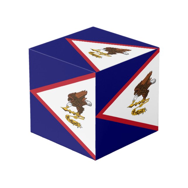 Cube Photo Drapeau des Samoa américaines (Angle devant)